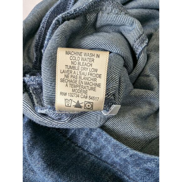 Cloth & Stone Denim Jumpsuit Womens Size Medium Blue Cotton Tencel Pockets - Picture 7 of 10